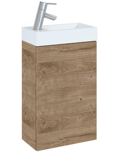 ELLIE Komplet badmiljø i MDF og keramik H68 x B40,2 cm - Eg/Hvid