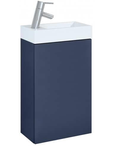 ELLIE Komplet badmiljø i MDF og keramik H68 x B40,2 cm - Mat marineblå/Hvid