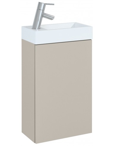 ELLIE Komplet badmiljø i MDF og keramik H68 x B40,2 cm - Mat røg/Hvid