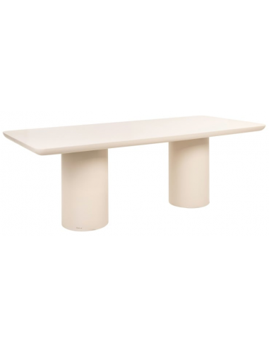 URBAN BLOOM Spisebord i fiberakryl og beton 230 x 100 cm - Sandstenshvid