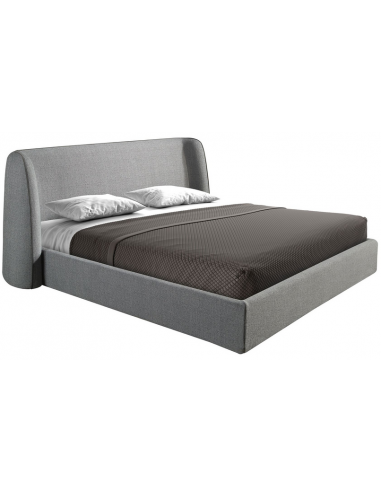 Sengeramme 180 x 200 cm i polyester H30 - 104 x B231 x D239 cm - Sort/Grå