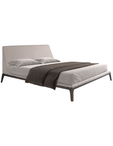 Sengeramme 180 x 200 cm i fyrretræ og polyester H28 - 101 x B192 x D230 cm - Mørke wenge/Grå