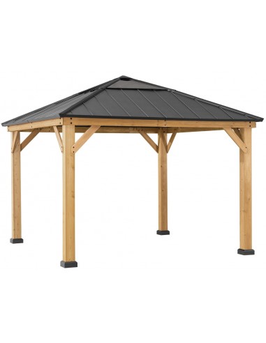 PIRIN Pavillon i cedertræ og stål H287 x B336 x D336 cm - Natur/Antracit