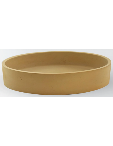 IRIS Bordmonteret oval håndvask i beton 49,8 x 34,8 cm - Sennepsgul