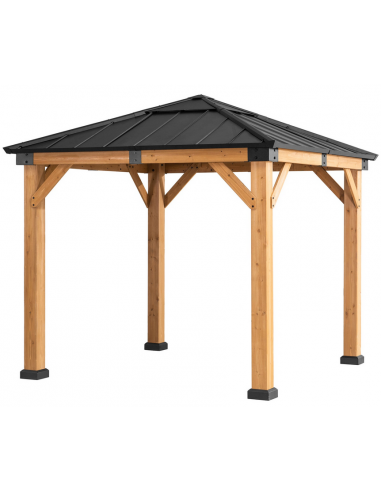 RAPI Pavillon i cedertræ og stål H274 x B277,5 x D277,5 cm - Natur/Antracit