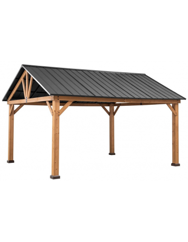 REBRA Pavillon i cedertræ og stål H306 x B465 x D404 cm - Natur/Antracit