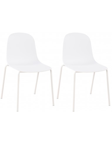 Sæt med 2 x havestole i metal og polycarbonat H85 cm - Hvid