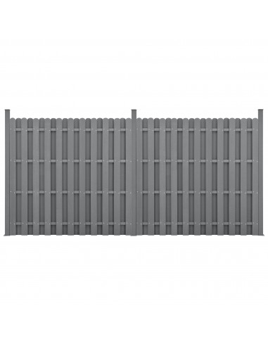 Komplet WPC Havehegn i aluminium og komposit H185 x B376 cm - Grå