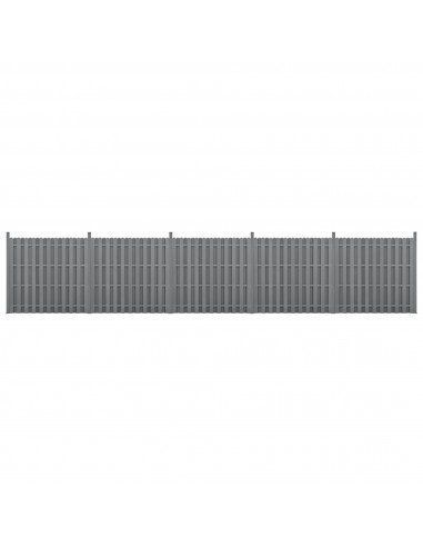Komplet WPC Havehegn i aluminium og komposit H185 x B932 cm - Grå