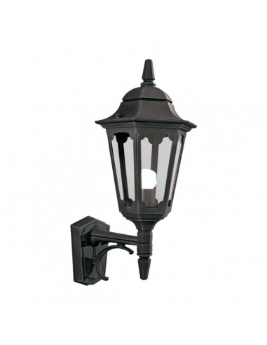 PARISH Udendørs væglampe i aluminium og glas H52 cm 1 x E27 - Sort/Klart