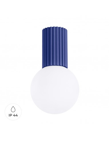 HALO Badeværelseslampe i aluminium og glas Ø12 cm 1 x G9 - Marineblå/Hvid