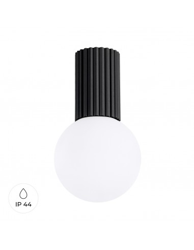 HALO Badeværelseslampe i aluminium og glas Ø12 cm 1 x G9 - Sort/Hvid