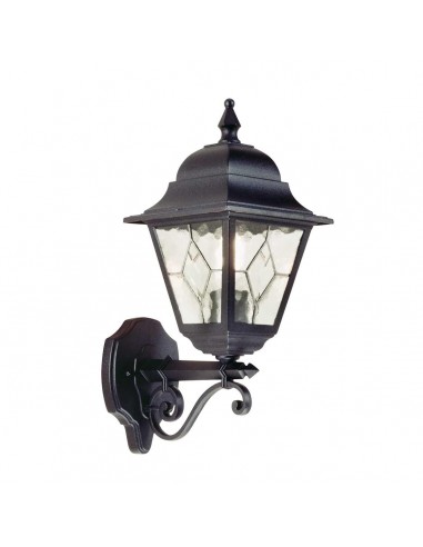 NORFOLK Udendørs væglampe i aluminium og glas H45 cm 1 x E27 - Sort/Frostet