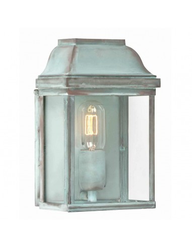 VICTORIA Udendørs væglampe i messing og glas H26 cm 1 x E27 - Verdigris/Klar