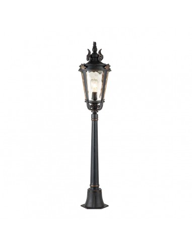 BALTIMORE Udendørs bedlampe i aluminium og glas H117 cm 1 x E27 - Antik bronze/Rav