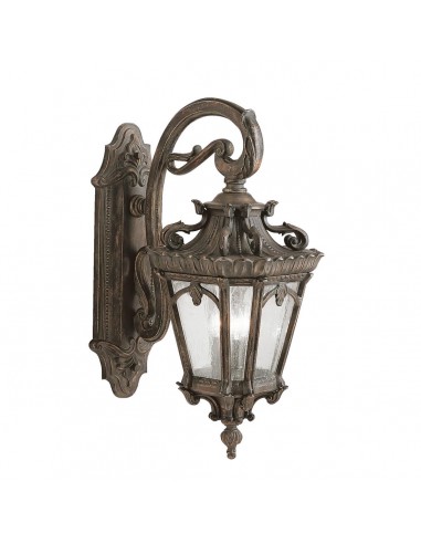 TOURNAI Udendørs væglampe i aluminium og glas H73,7 cm 3 x E14 - Antik brun/Frostet