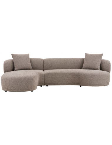 KINGSTON Venstrevendt chaiselongsofa i polyester 294 x 175 cm - Brun