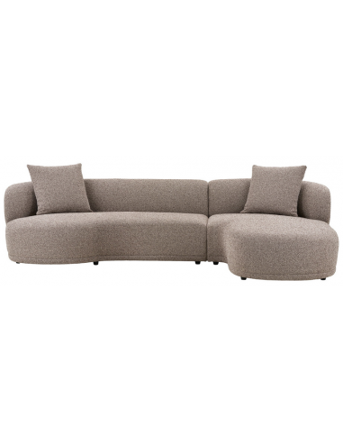 KINGSTON Højrevendt chaiselongsofa i polyester 294 x 175 cm - Brun