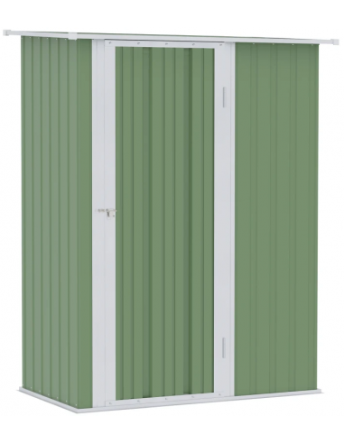 Redskabsskur u/gulv i stål og kunststof H177 - 189 x B142 x D84 cm - Grøn/Hvid