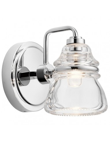 TALLAND Badeværelselampe i stål og opalglas H16,3 cm 1 x G9 LED - Krom/Klar