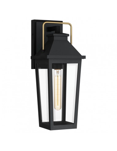 BUCKLEY Udendørs væglampe i komposit og glas H42,9 cm 1 x E27 - Mat sort/Messing