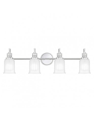 SWELL Badeværelselampe i stål og glas B81,3 cm 4 x G9 LED - Poleret krom/Frostet