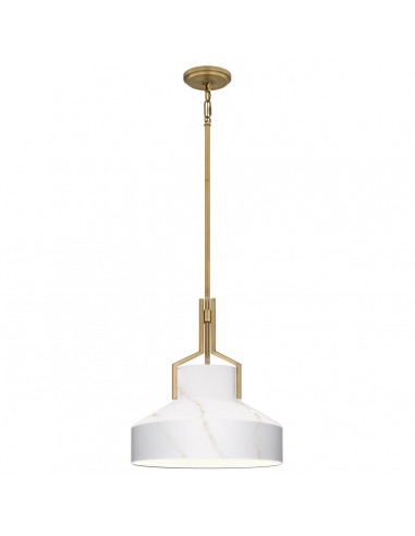 BRECKEN Loftlampe i stål og glas Ø37 cm 2 x E27 - Antik messing/Alabaster