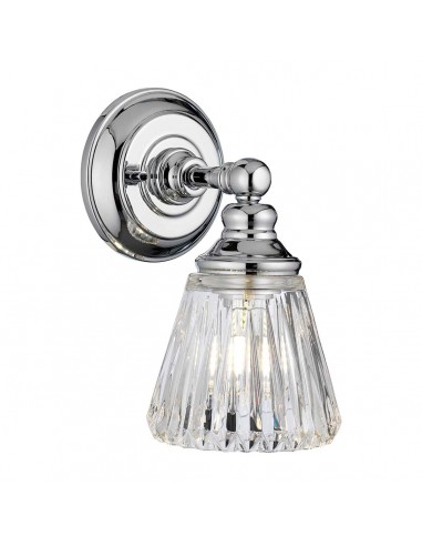 KEYNES Badeværelselampe i stål og glas H25 cm 1 x 3W G9 LED - Poleret krom/Klar rillet