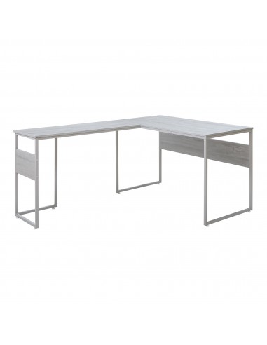 Hjørneskrivebord i metal og møbelplade 166 x 120 cm - Lysegrå