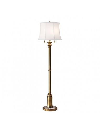 STATEROOM Gulvlampe i stål og bomuld H158 cm 2 x E27 - Brændt messing/Hvid