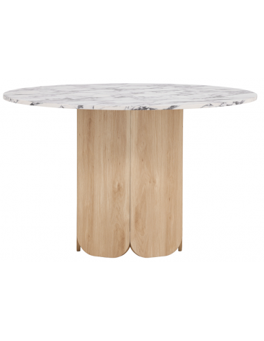 TEK Rundt spisebord i mdf Ø120 cm - Natur/Lysegrå marmoriseret