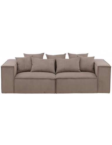 HOLM 3-personers sofa i ripcurl polyester 232 x 116 cm - Brun