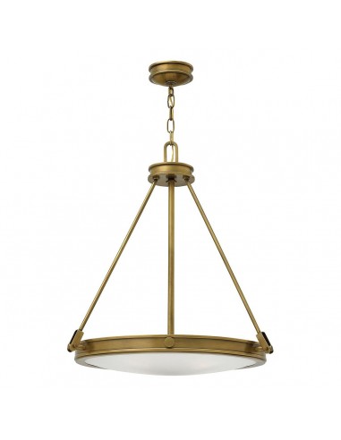 COLLIER Loftlampe i stål og glas Ø54,3 cm 4 x E14 - Antik messing/Opalhvid