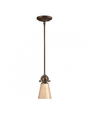 MAYFLOWER Loftlampe i stål og glas Ø12,7 cm 1 x E27 - Aldret bronze/Rav