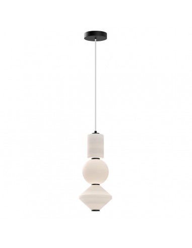 BIJOU Loftlampe i stål og opalglas Ø19,8 cm 20W LED - Mat sort/Mat opalhvid