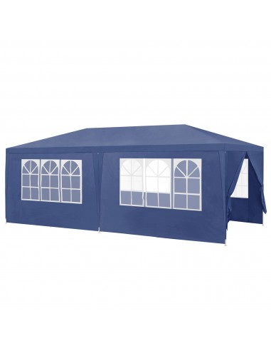 Havepavillon med sider i stål og polyethylene 600 x 300 cm - Blå