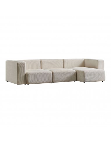 ROCKY Modul højrevendt chaiselongsofa i ripcord polyester 301 x 110 - 153 cm - Beige