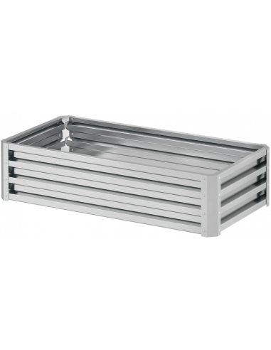 Højbed uden bund i forzinket stål H30,5 x B120 x D60 cm - Sølv