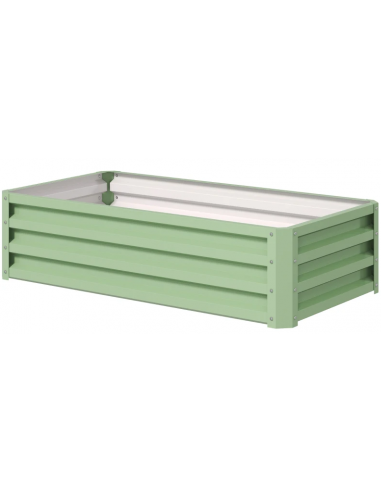 Højbed uden bund i forzinket stål H30,5 x B120 x D60 cm - Grøn