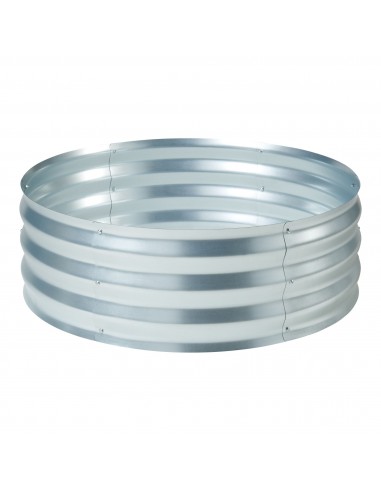 Rundt højbed uden bund i forzinket stål H30,5 x Ø91,5 cm - Stålgrå