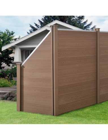Komplet WPC Havehegn i aluminium og komposit H102 - 183 x B277 cm - Brun