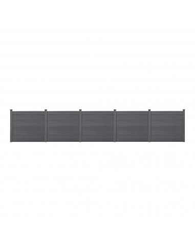 Komplet WPC Havehegn i aluminium og komposit H165 x B770 cm - Grå
