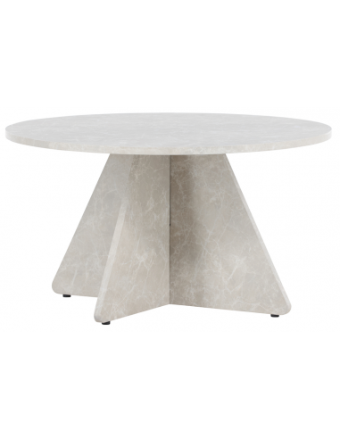 BOOT Rundt sofabord i mdf H45 x Ø80 cm - Beige marmoriseret