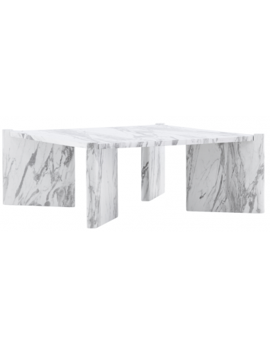 ROGA Sofabord i mdf H40 x B100 x D100 cm - Gråhvid marmoriseret