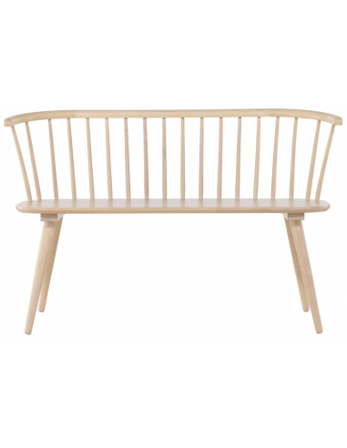 BOB Bænk i gummitræ H77 x B120 x D49 cm - Hvidpudset