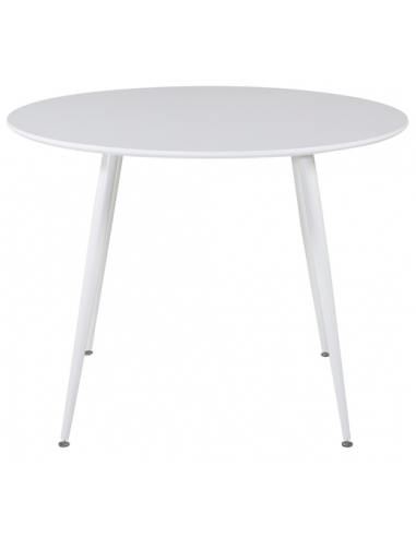 PLAY Rundt spisebord i stål og mdf Ø100 cm - Hvid