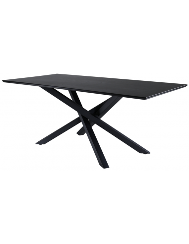 PIA Spisebord i stål og mdf 180 x 90 cm - Sort