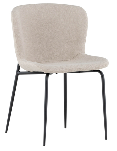 Sæt med 2 x ESTO Spisebordsstole i stål og bouclé H80 cm - Sort/Beige