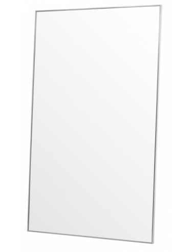 LANDO Vægspejl i aluminium og glas H190 x B120 cm - Let børstet sølv