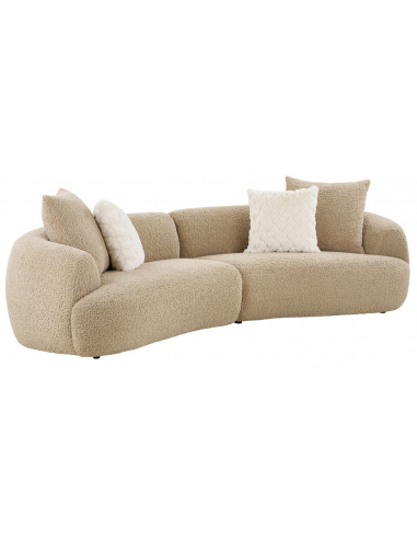 DALI Buet 3-personers sofa i polyester plys 302 x 134 cm - Lysebrun